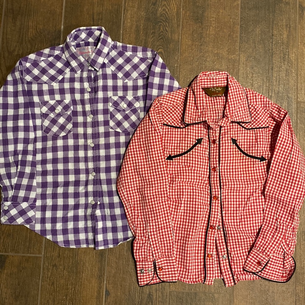 Pair of Western Shirts Girls Medium